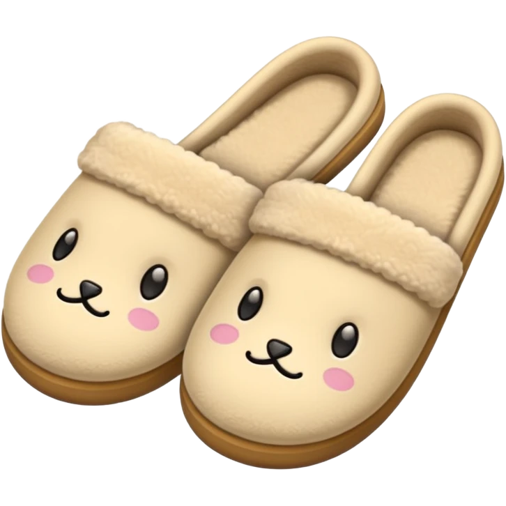 cozy beige slippers emoji