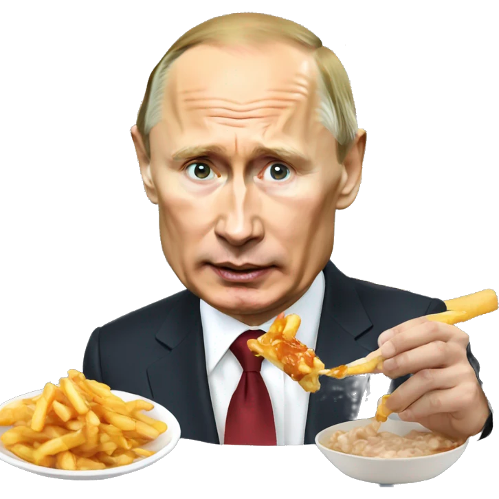 Putin who eats a poutine emoji
