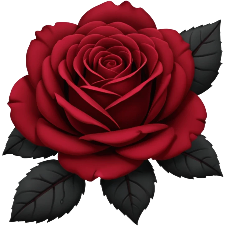 Black Rose without stem emoji