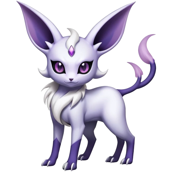Shiny Exotic Badass Mysterious Gothic Espeon-Absol-Pokémon-Fakémon-hybrid-creature (full body) emoji