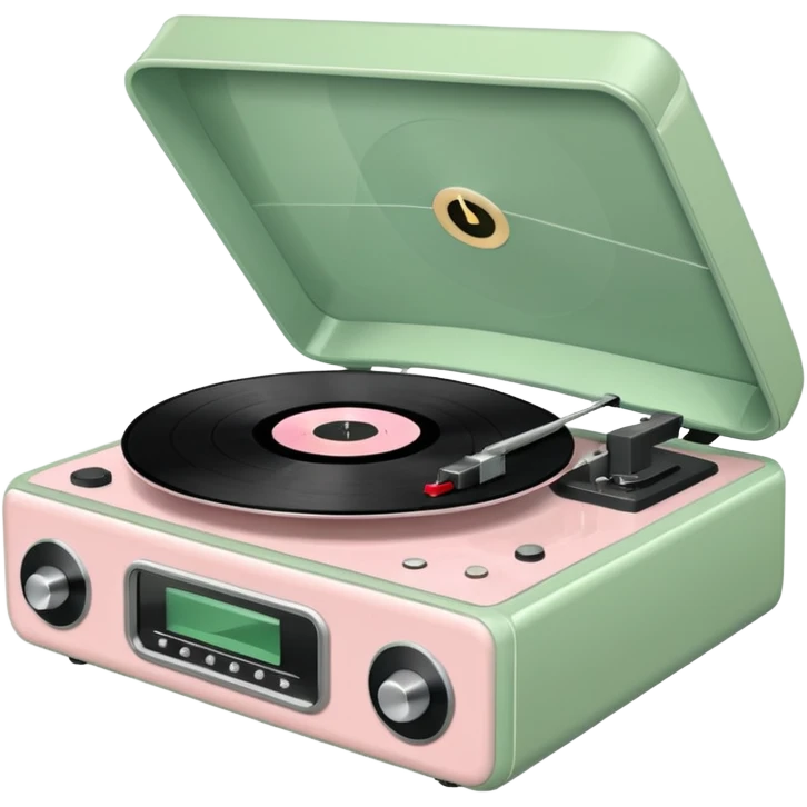 Vintage pale pink and sage vinyl player emoji