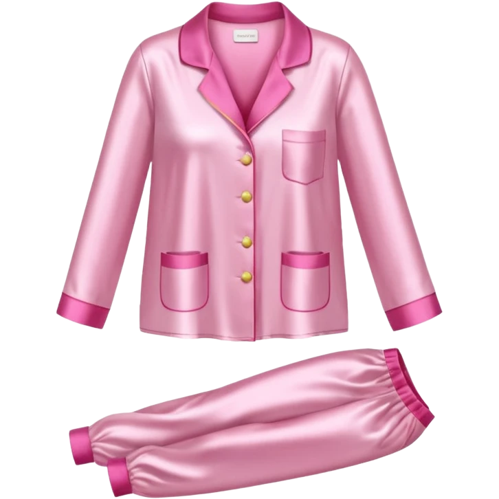 Light pink silk pyjamas set emoji