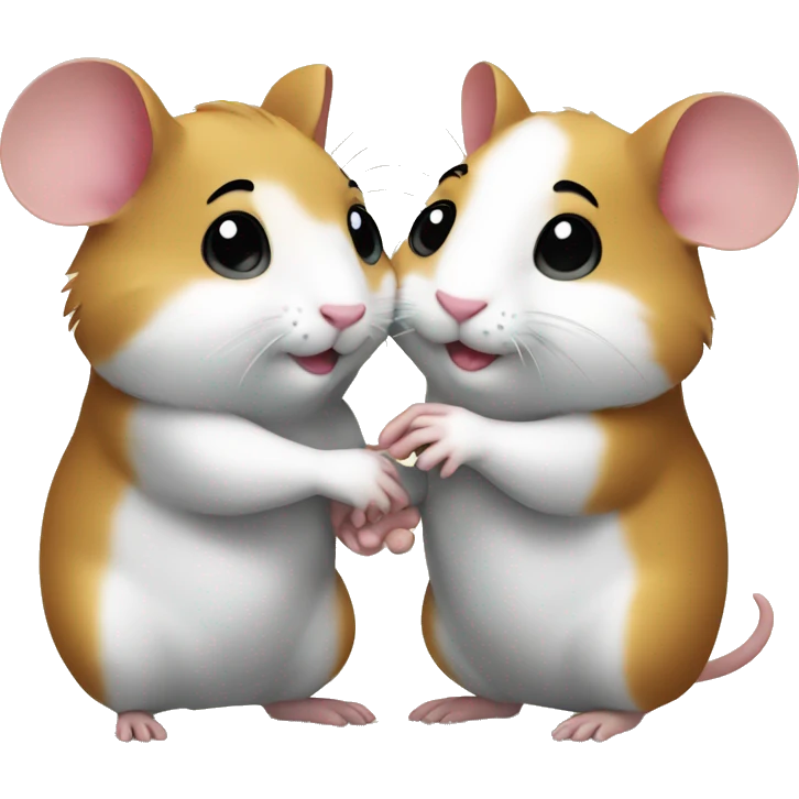 two hamsters giving handshake  emoji