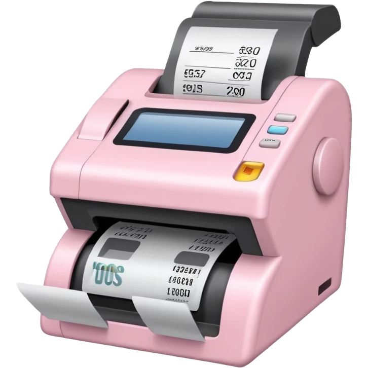 Light Pale Pink receipt machine Potable emoji