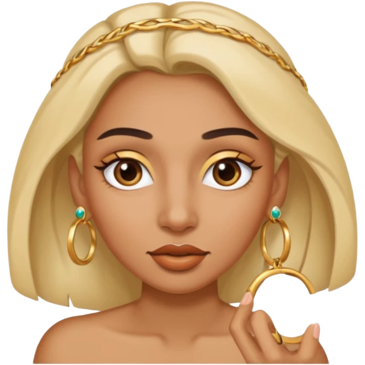 A woman with a RING on the eyebrow and ring on the lower lip. emoji