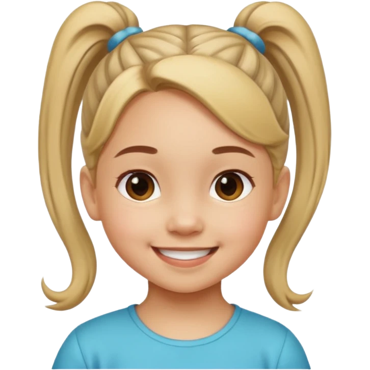 una chica pequeña con una cola  emoji
