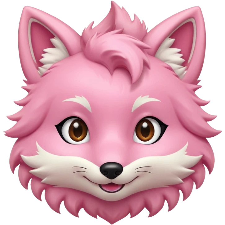 Pink fox character face emoji
