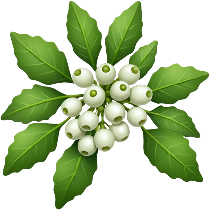 Mistletoe in bunch emoji