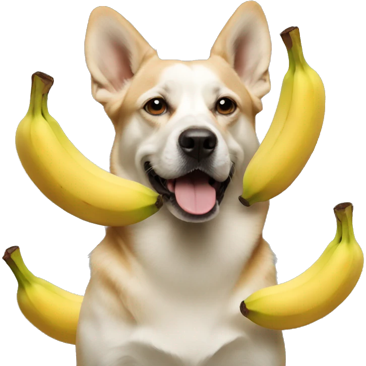 Dog profile adding bananas, pop style. emoji