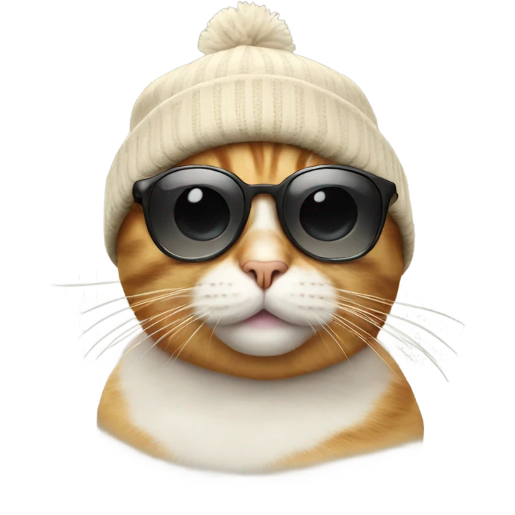 cat with sunglasses and beanie emoji