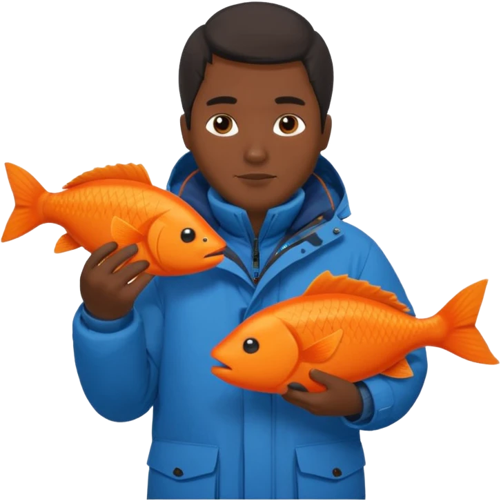 inuit man with orange fish emoji