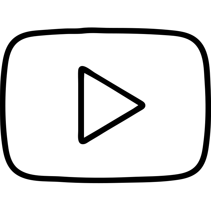 YouTube logo, play button in rounded rectangle emoji