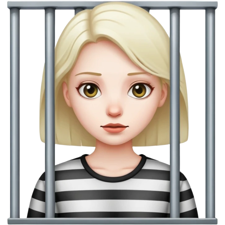 girl standing behind jail bars emoji