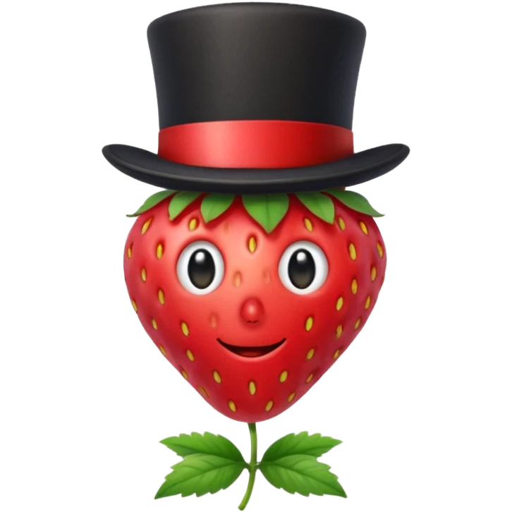 Strawberry with top hat emoji