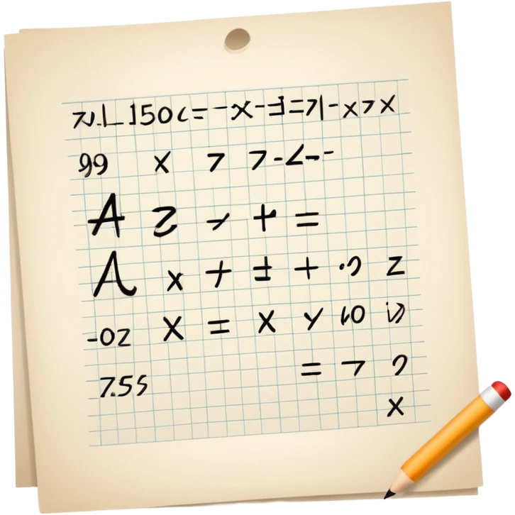 A paper with mathematic equations emoji