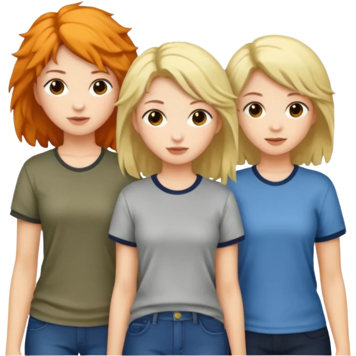 data & insights girls (all white, random hair) emoji
