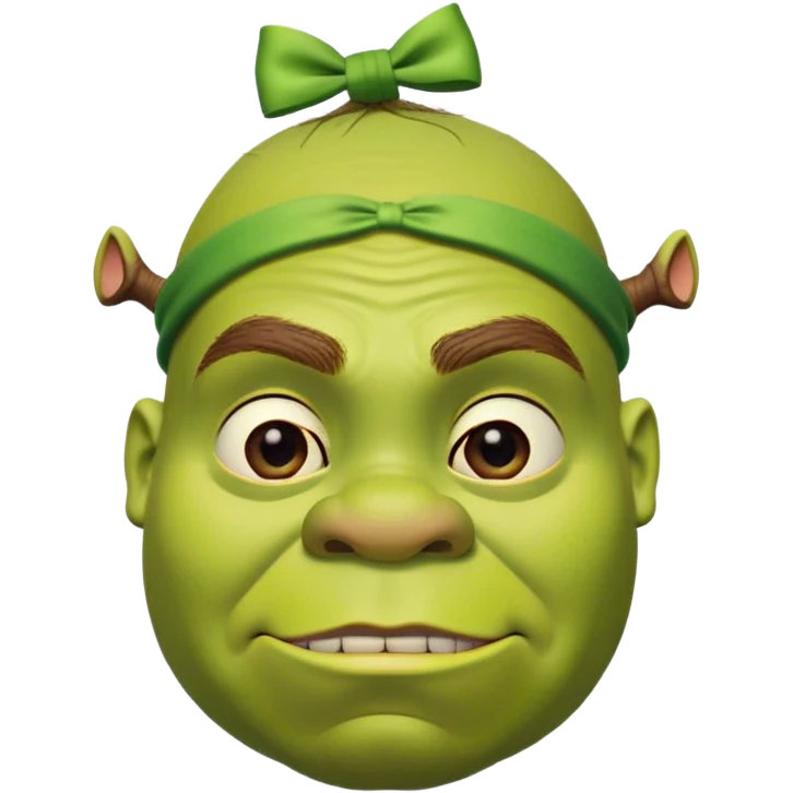 Shrek with bow on head  emoji