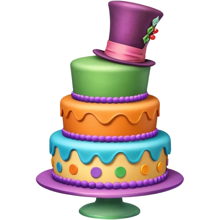 Mad hatter’s unbirthday cake emoji