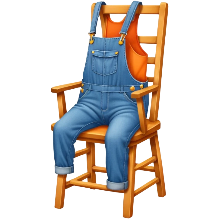 orange overalls sitting on a chair emoji