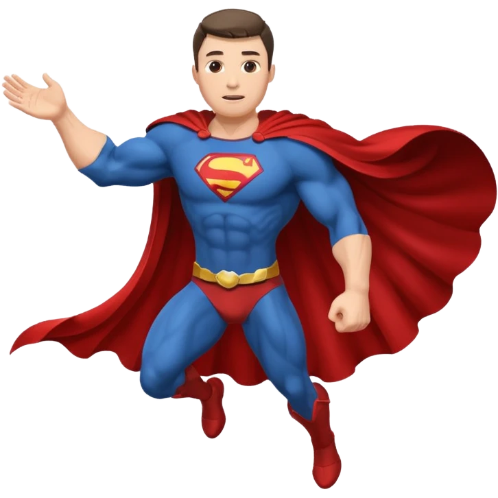 A man flying emoji