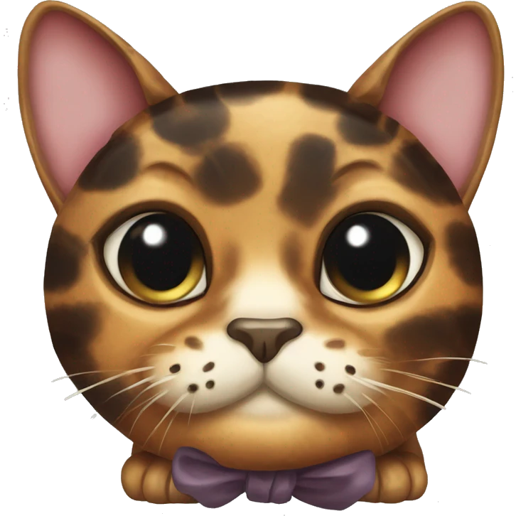 tortoise shell cat with a bow emoji