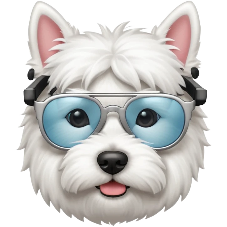 Westie Dog with cool glasses emoji