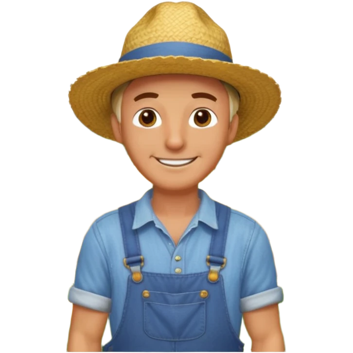 Man in a with farmers emoji
