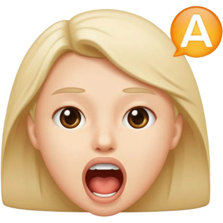 open mouth with letters A Б В coming out emoji