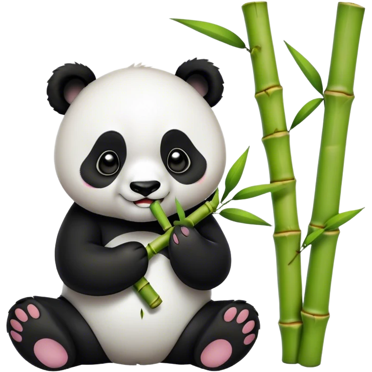 Panda eating bamboo  emoji