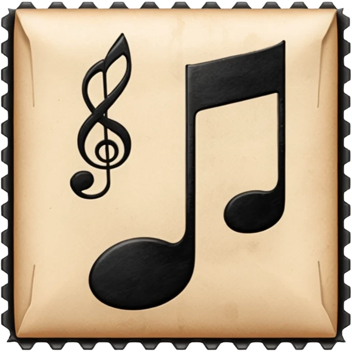 Mail music note stamp emoji