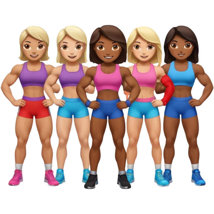 macho girl, different ones emoji
