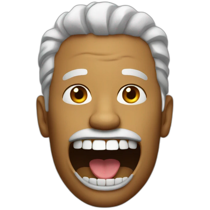 Man with a big mouth emoji