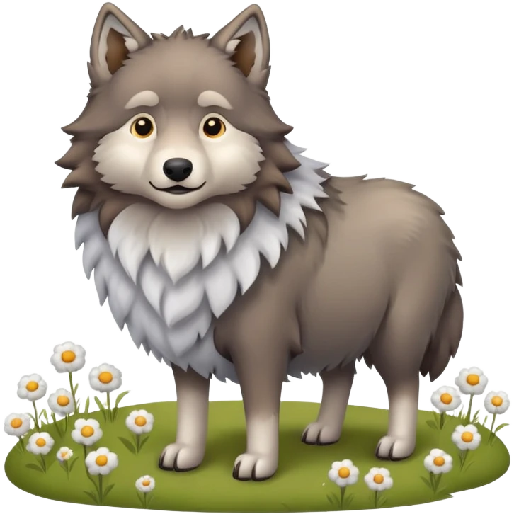 Wolf counting sheep emoji