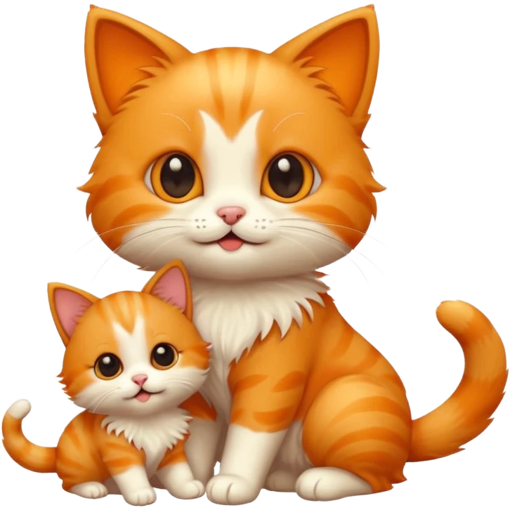 Cute cat playing with puppy emoji