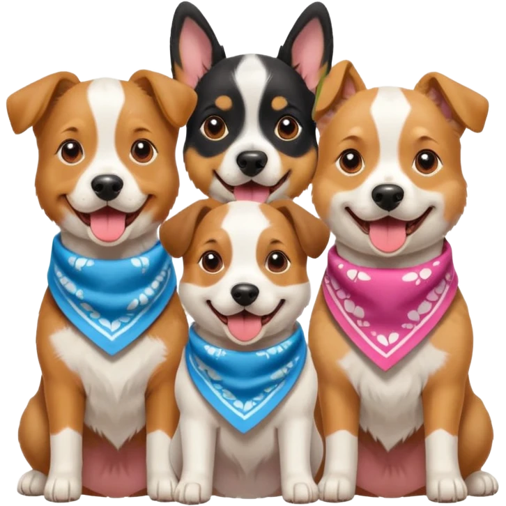 three dogs at the music festival emoji