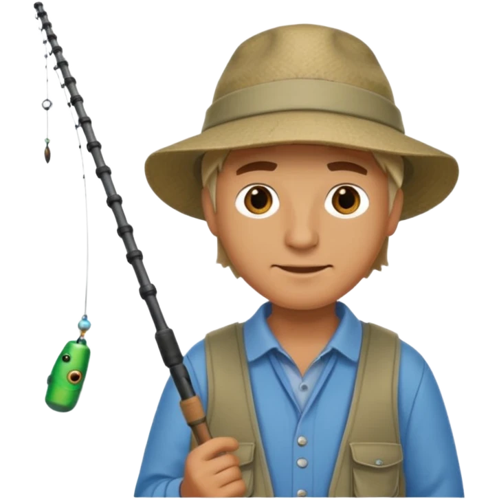a man holding a fishing rod emoji