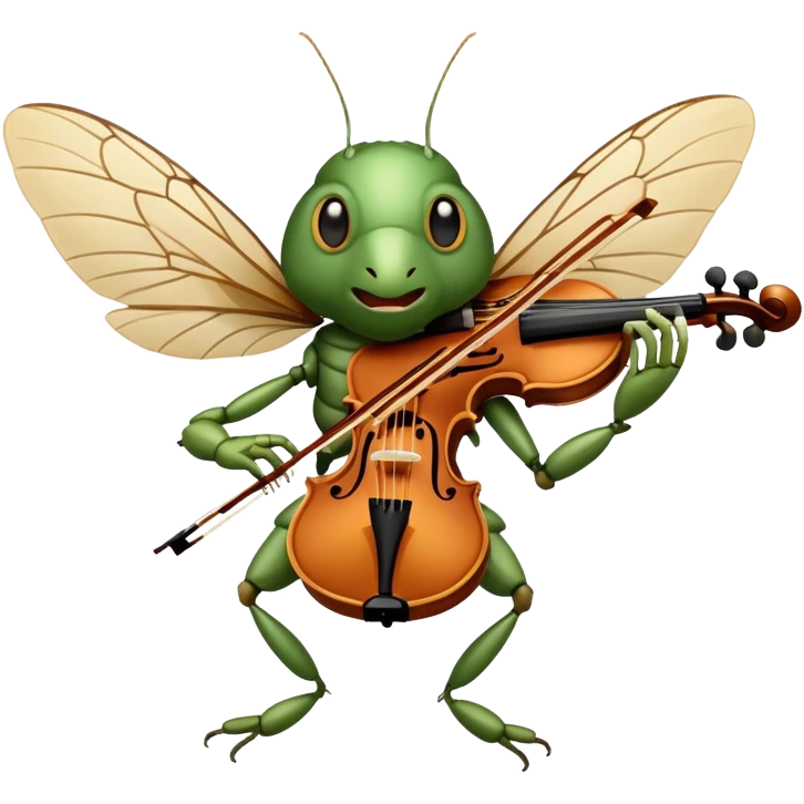 cicada playing violon  emoji
