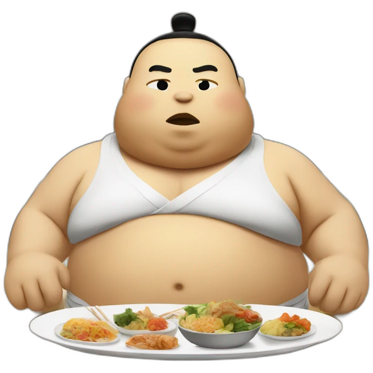 sumo wrestler at a buffet emoji