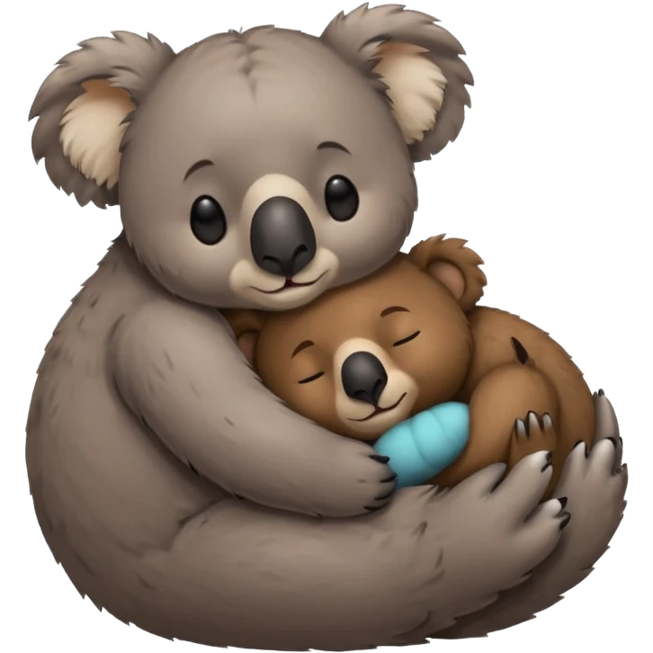 Koala sleeping with bear emoji