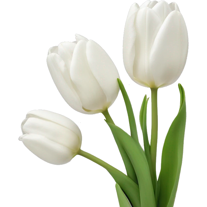 white tulips ￼ emoji