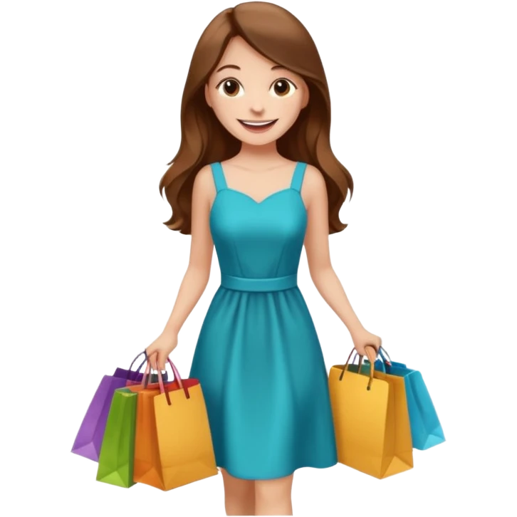 woman with long hair buys clothes in a store, shopping vibe emoji