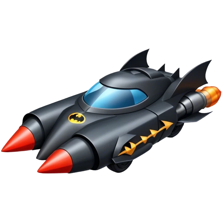 batmobile in rocket ship boom! emoji
