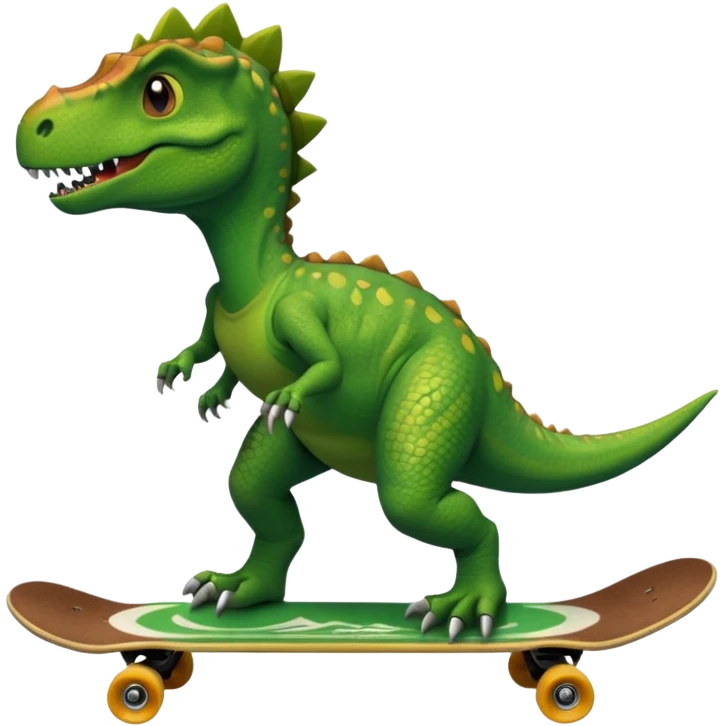 Dinosaur on a skateboard emoji