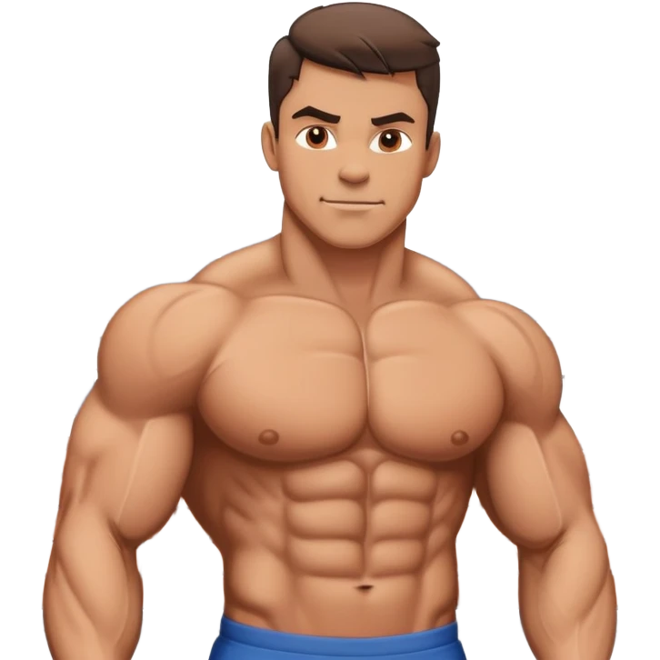 Muscle man on a rooftop emoji