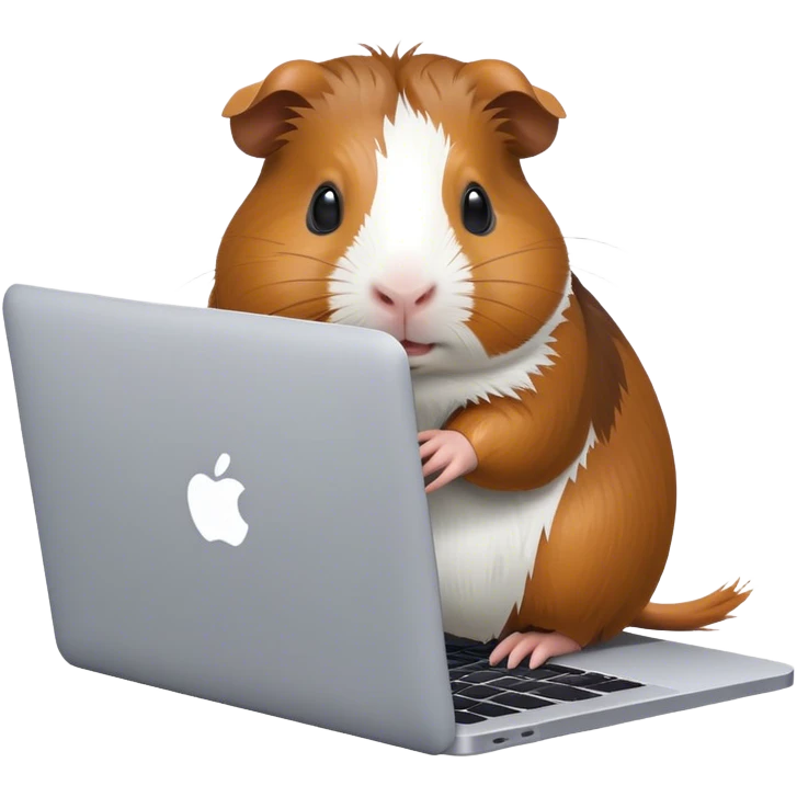 a guinea pig using mac book emoji