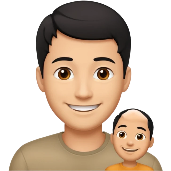 a straight short black hair man with a big dick emoji