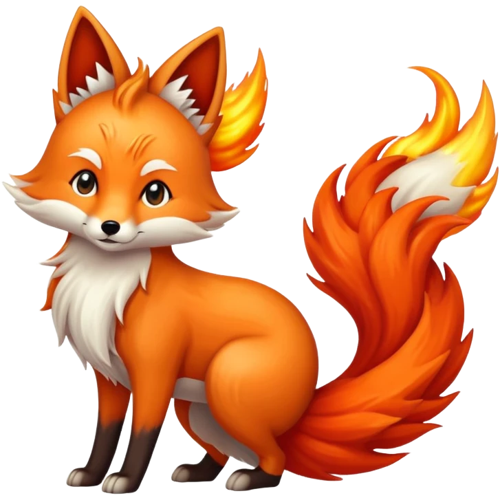 Ninetail fox with fire tail  emoji