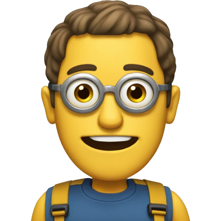 Man with minion bob face emoji