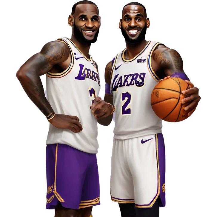 Lebron and bronny hooping emoji