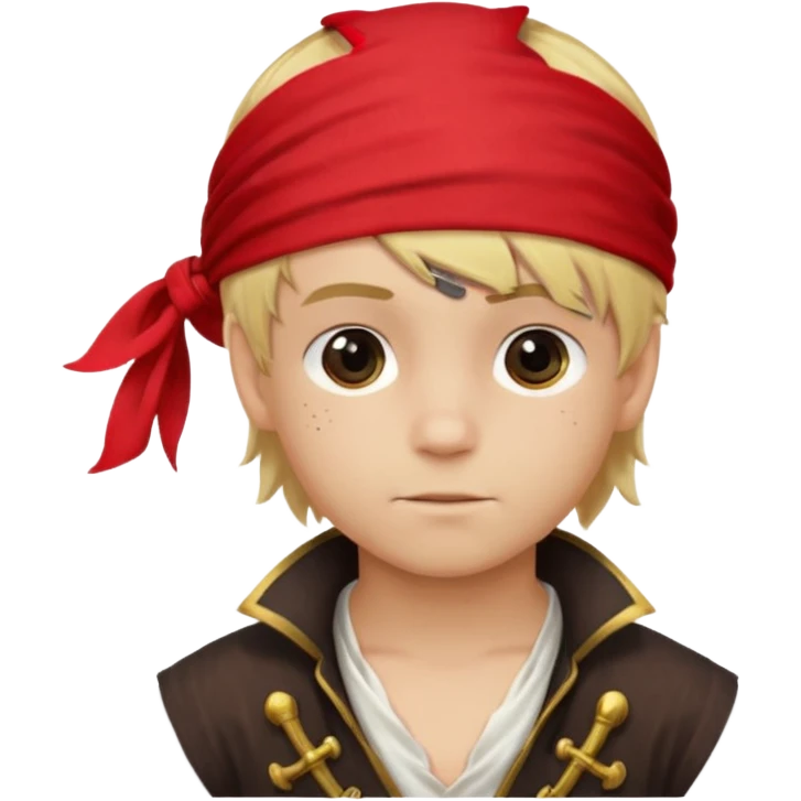 boy with blond hair that is dressed as a pirate emoji